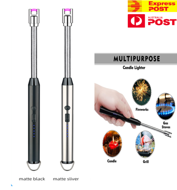 Arc Lighter With USB Charging | Flameless Windproof | Led Battery Display | Safety Switch | Rotate 360 Degrees ( Random Color )