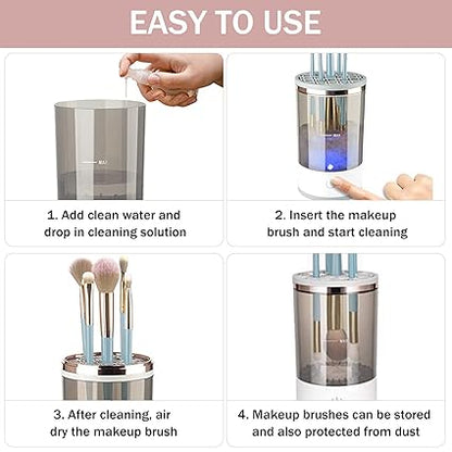 3 In 1 Electric Makeup Brush Cleaner Makeup Brushes Drying Rack Brush Holder Stand Tool Automatic Make Up Brush Cleaner Machine