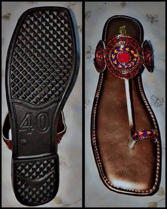 Kolhapuri Slipper Design No. 25-80 – Elegant Brown Handcrafted Footwear (with Box )